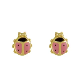 14k Gold Children's Ladybug Stud Earrings