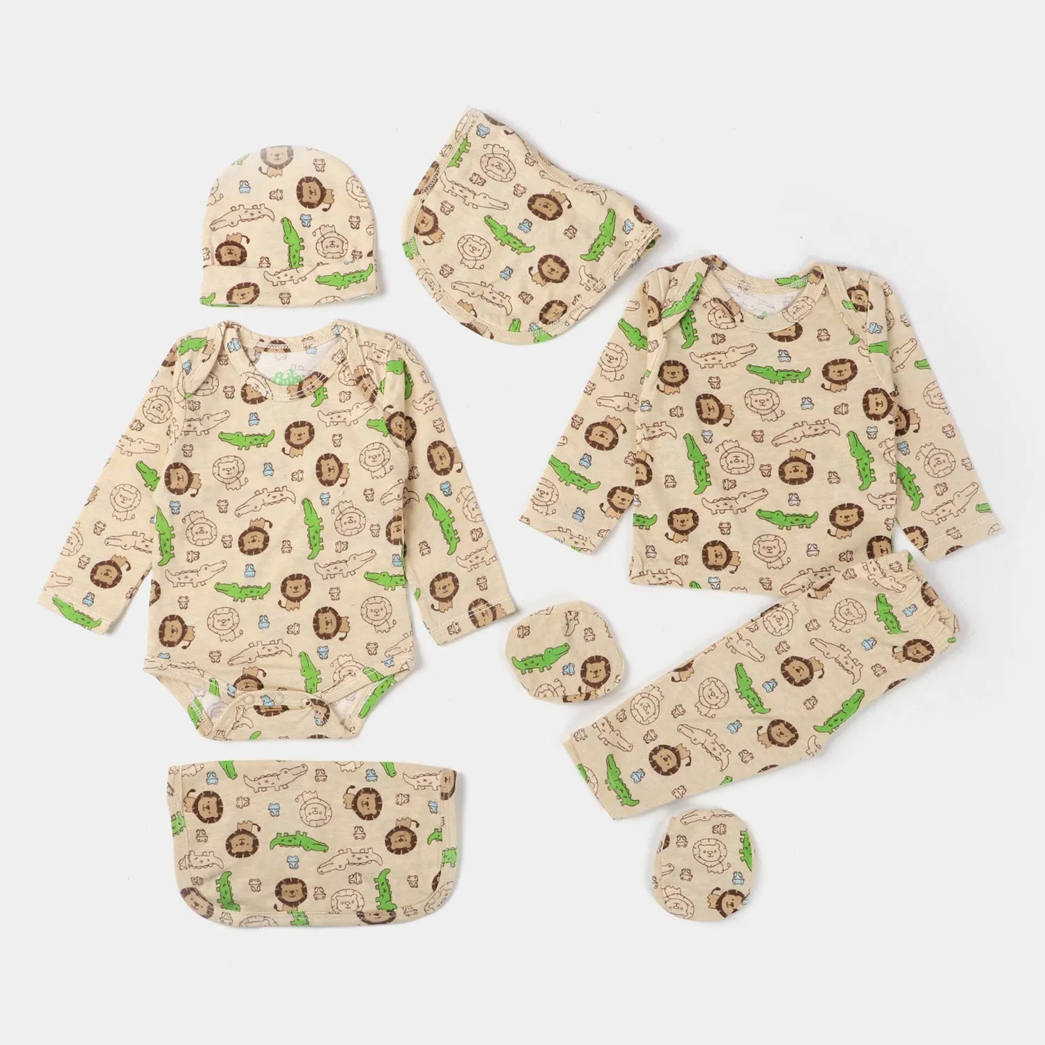 7 PCs Infant Gift Set Safari | Peach