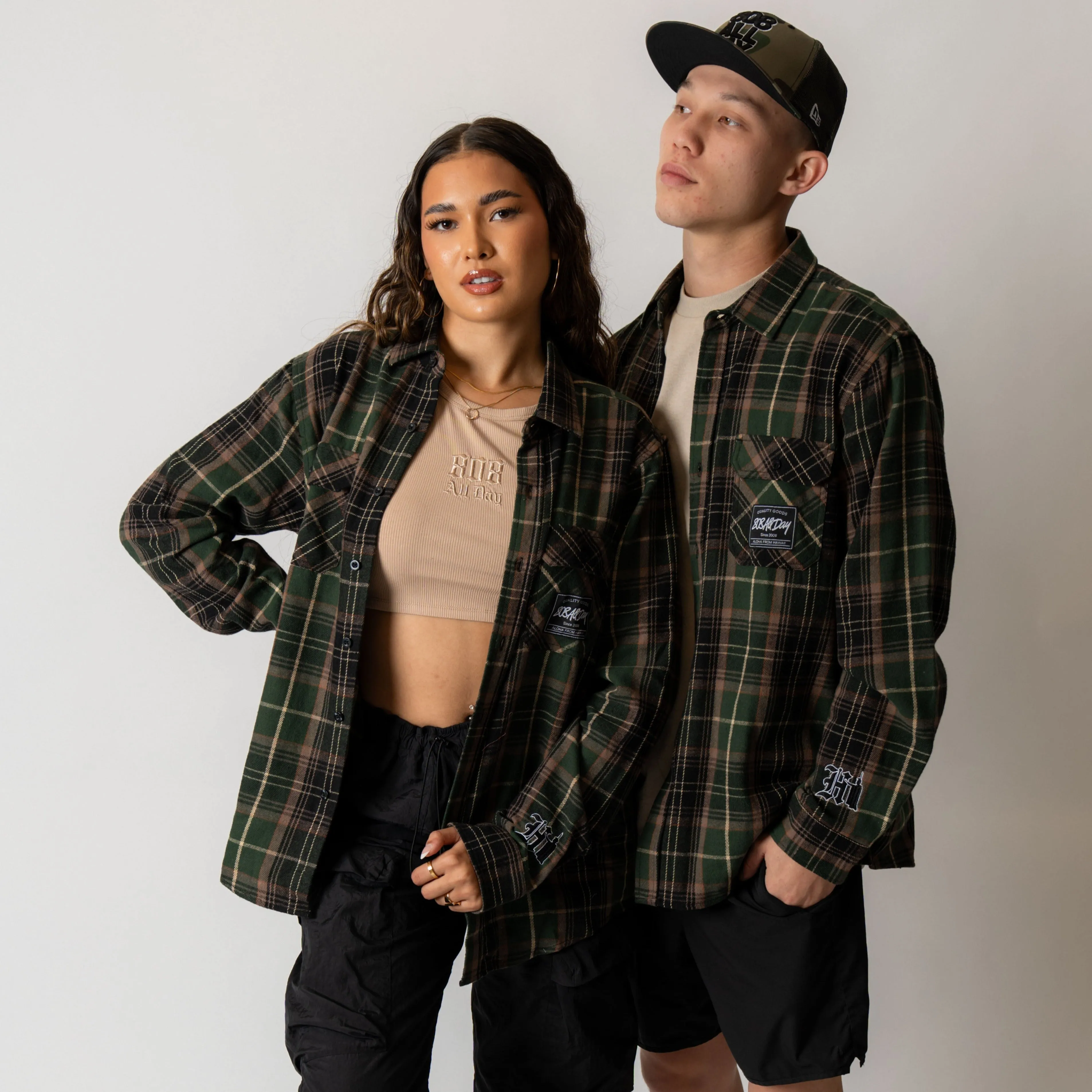 808ALLDAY  Green/Black Flannel