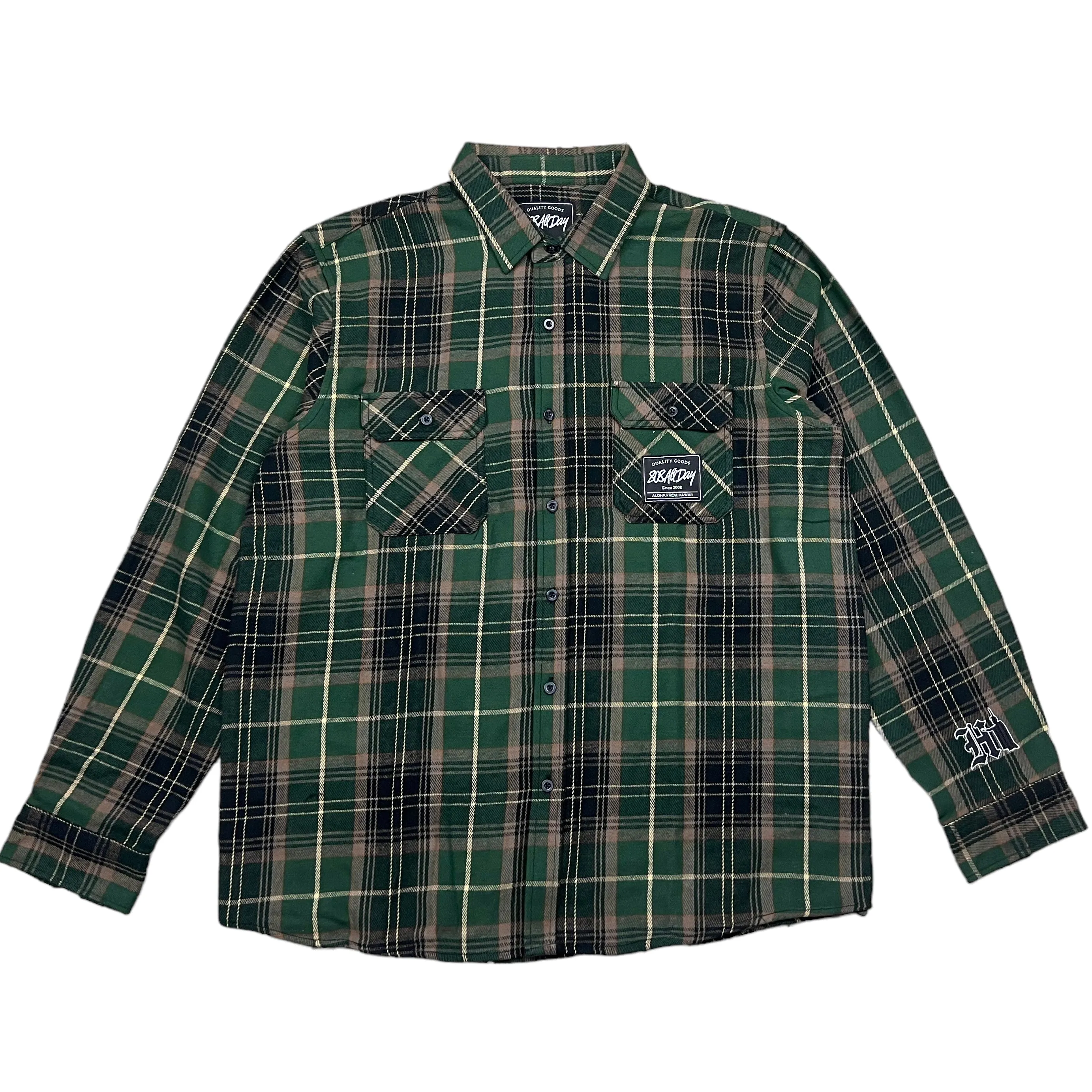 808ALLDAY  Green/Black Flannel