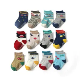 Adorable Anti-Slip Socks For Little Ones – 12 Pairs