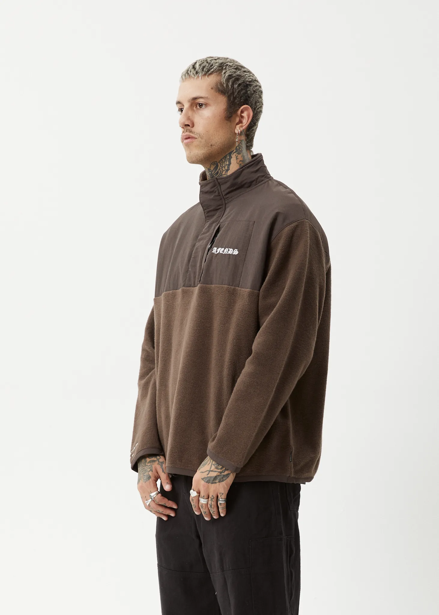 AFENDS Mens Gothic - Fleece Pullover - Coffee