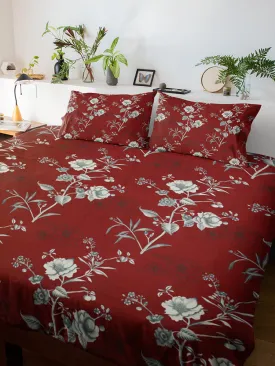 Alibaba Family Bedsheet with Pillow Cover - Cotton Mix & Floral Print - ₹550/-