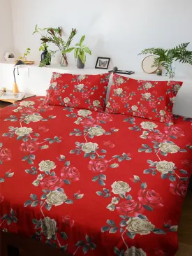 Alibaba Family Bedsheet with Pillow Cover - Cotton Mix & Floral Print - ₹550/-