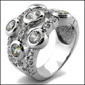 Anniversary Bezel Set Bubble Cubic Zirconia Cz Ring