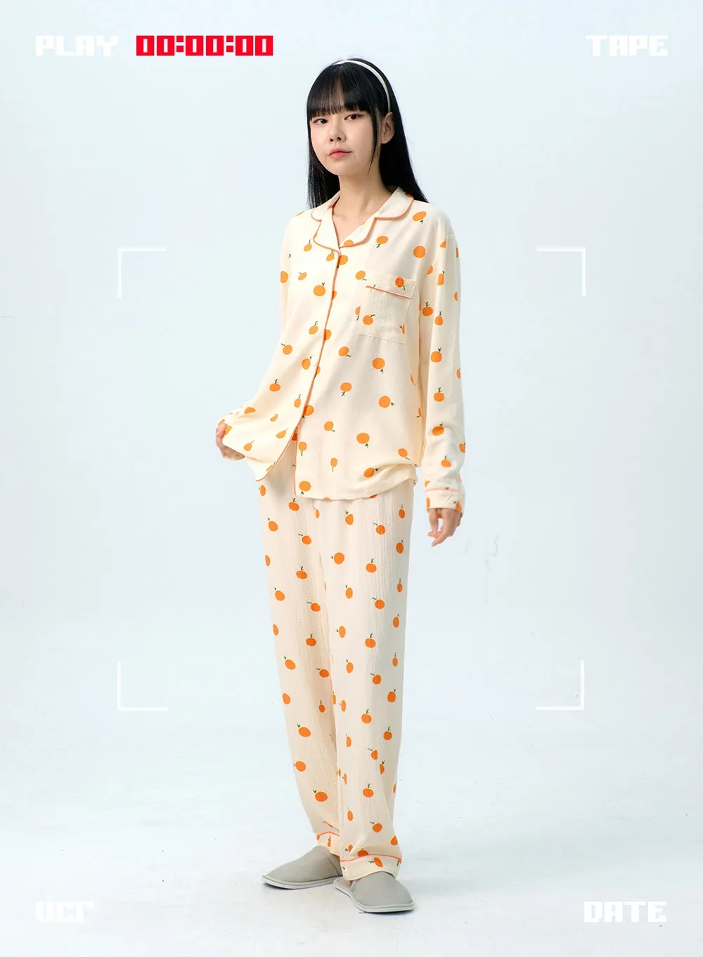 Apricot Pattern Pajama Set IG313