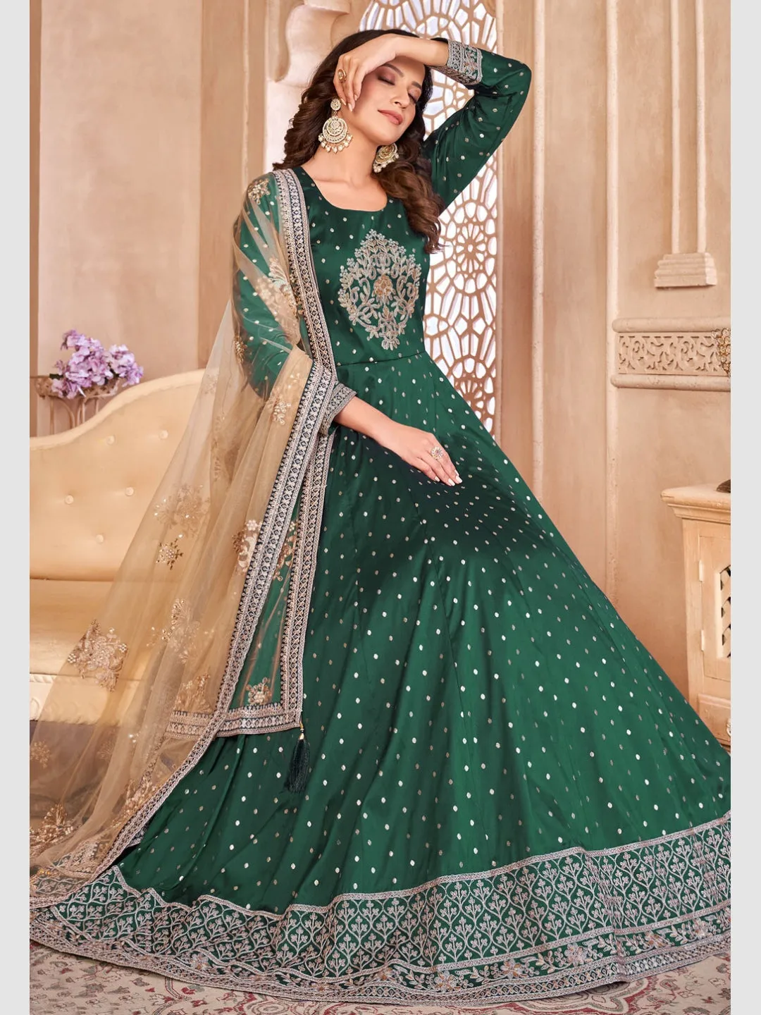 Art Silk Embroidery - Anarkali