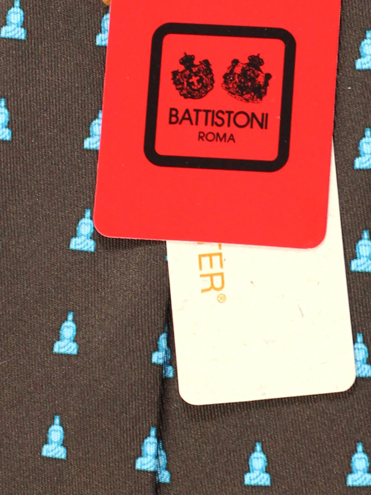 Battistoni Tie Brown Buddha novelty Design SALE