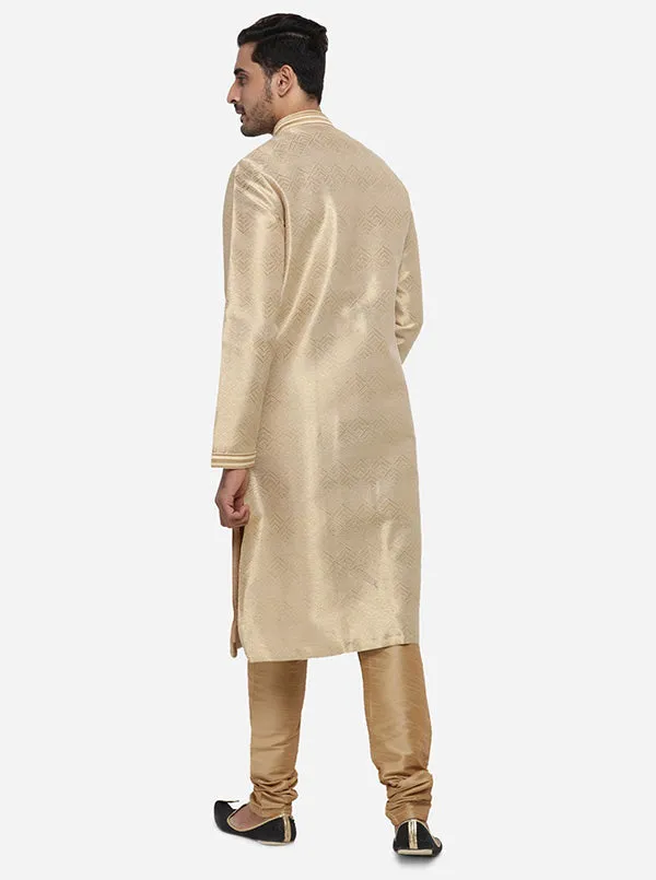 Beige & Golden Kurta Set | Azania