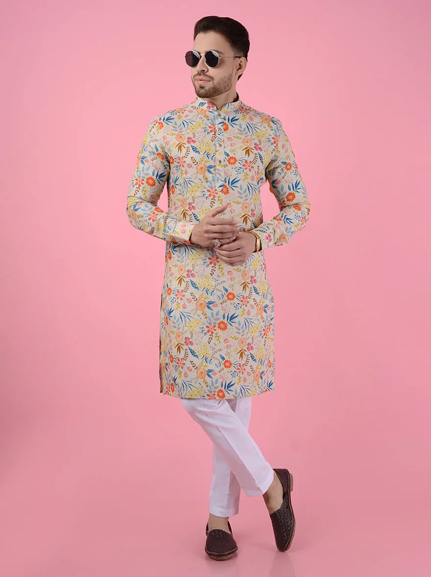 Beige Multi Kurta Pajama | TULA