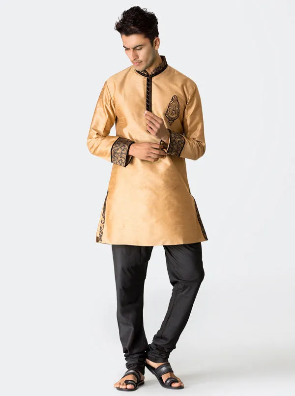 Beige Textured Kurta Set