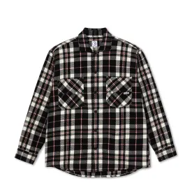 Big Boy Overshirt Flannel Black Cloud White Red