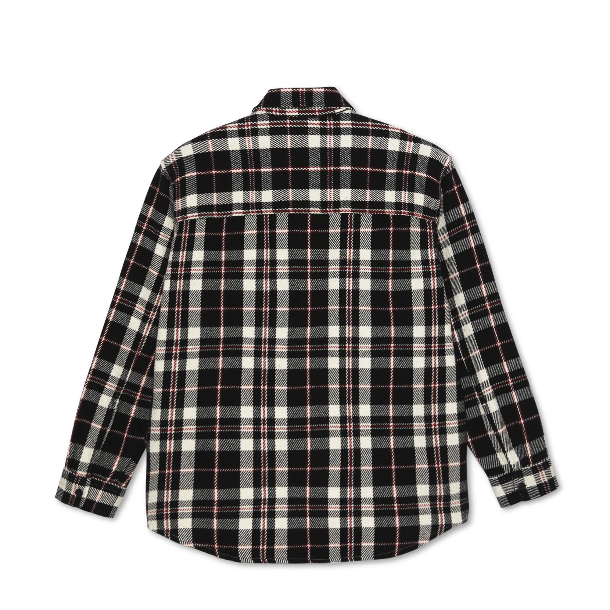 Big Boy Overshirt Flannel Black Cloud White Red