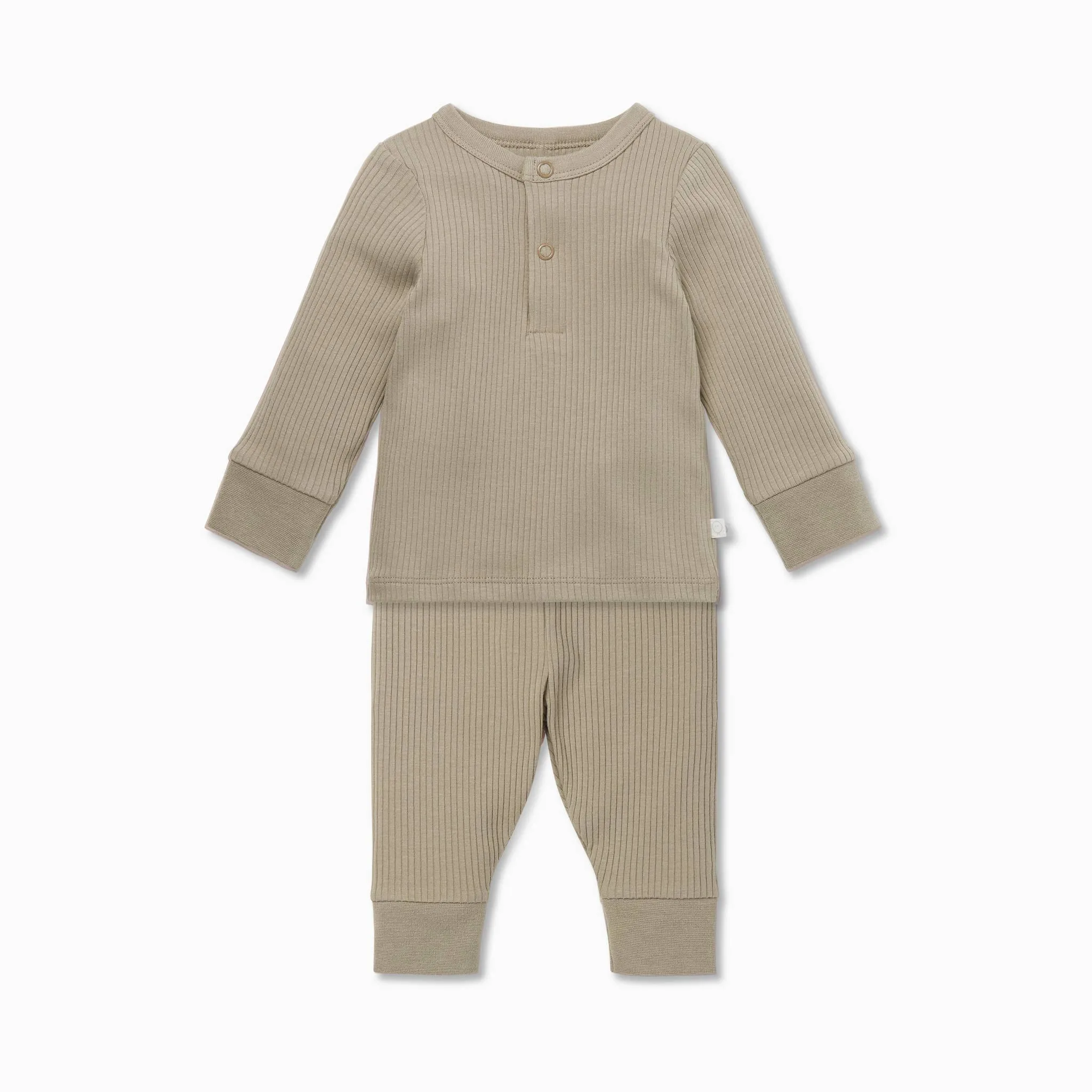 Biscuit Ribbed Pajama Set