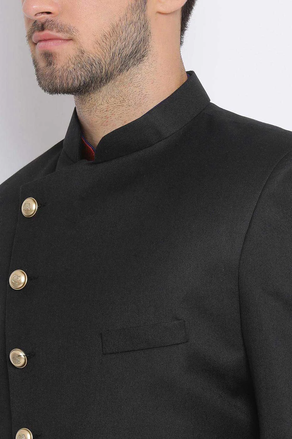 Black Buttoned Sherwani