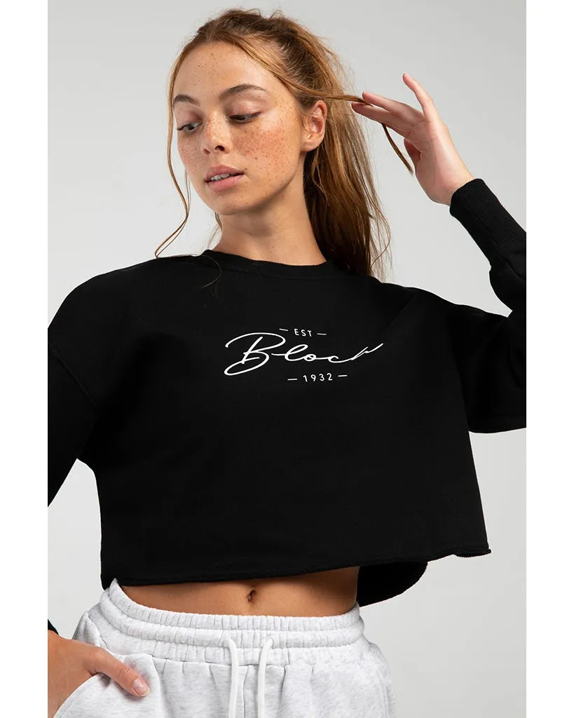 Bloch Off Duty Terry Cropped Crew Sweatshirt - JLW5009 Womens