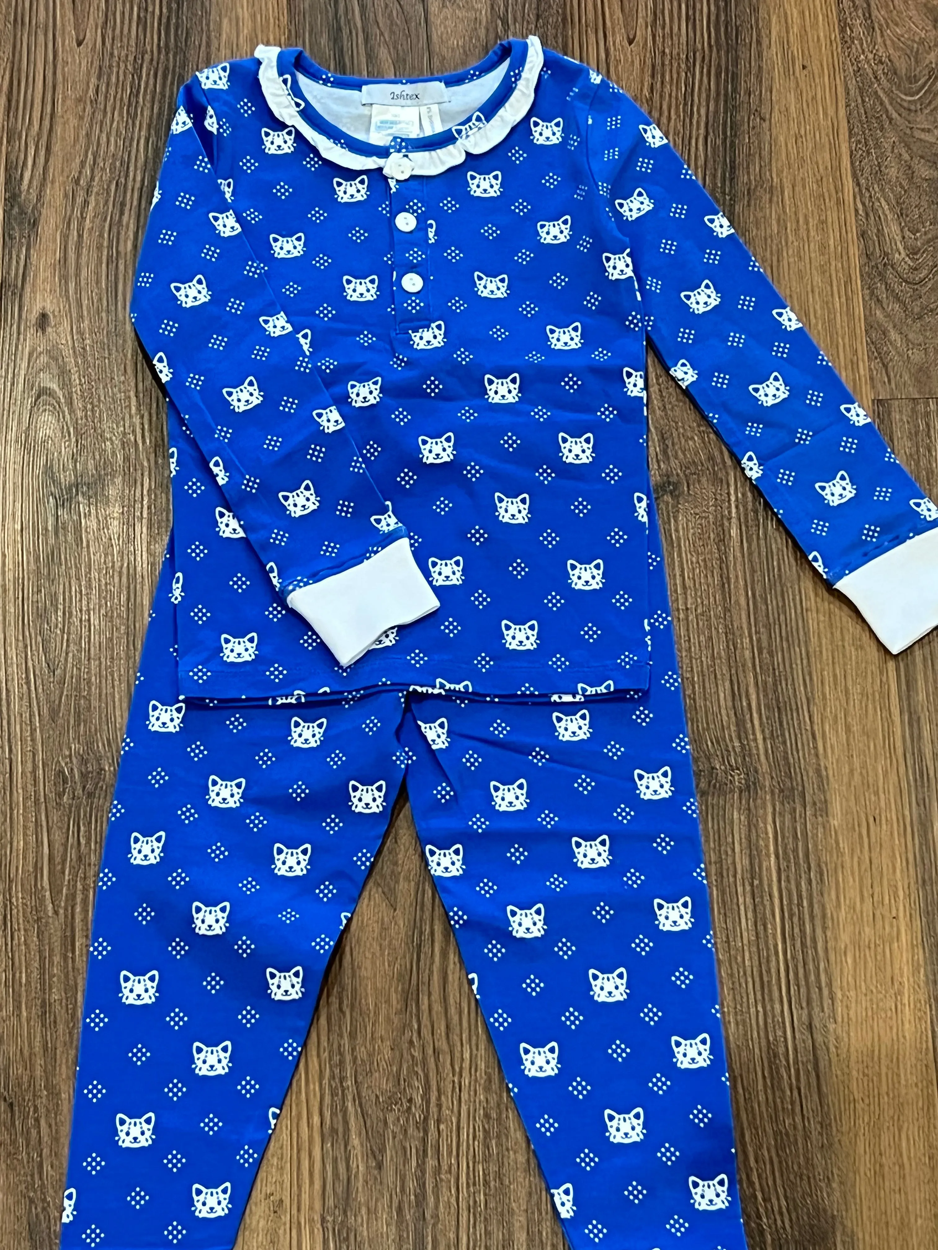 Blue/White Girl's Pajama Set