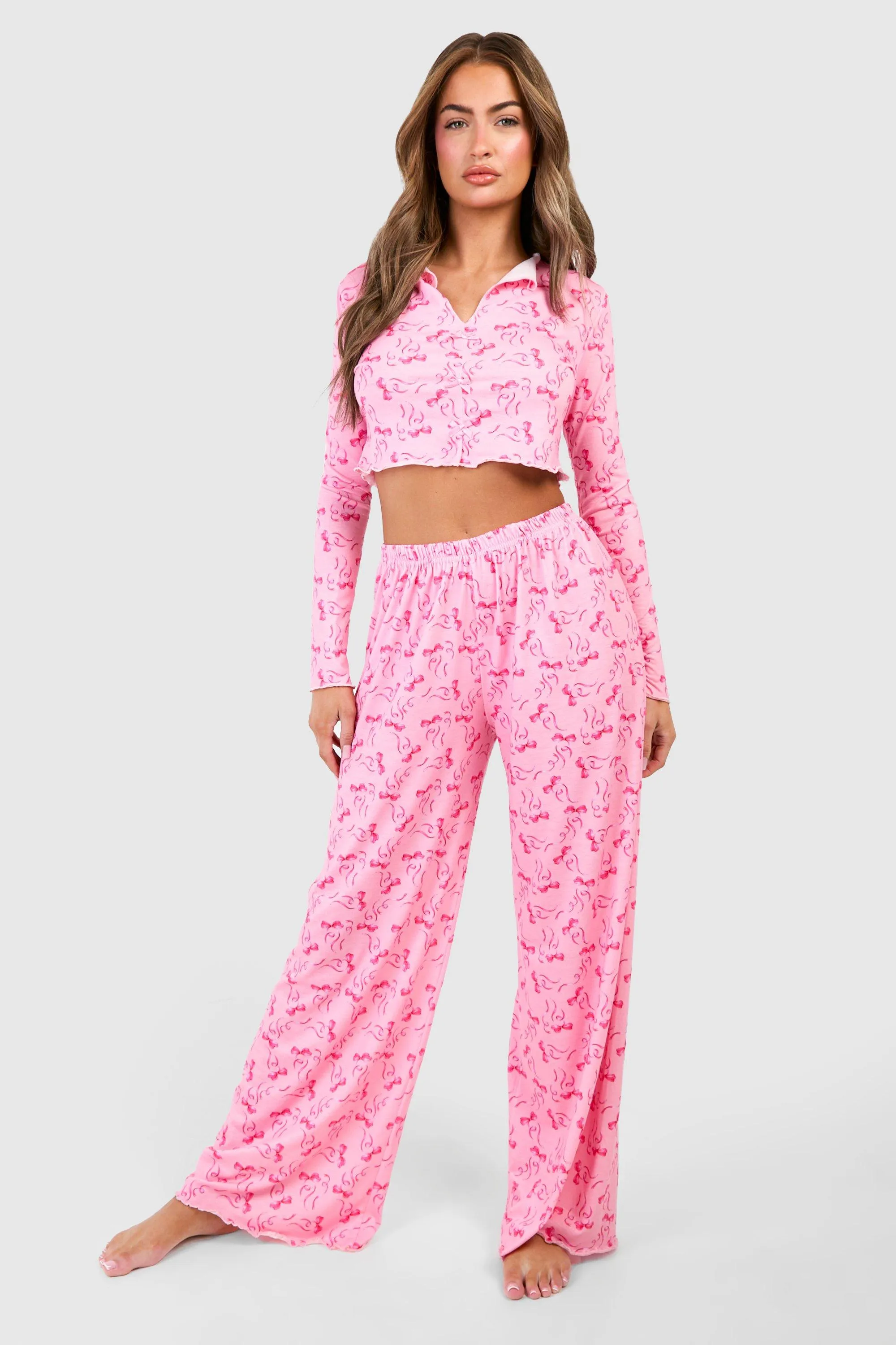 Bow Pattern Pajama Set