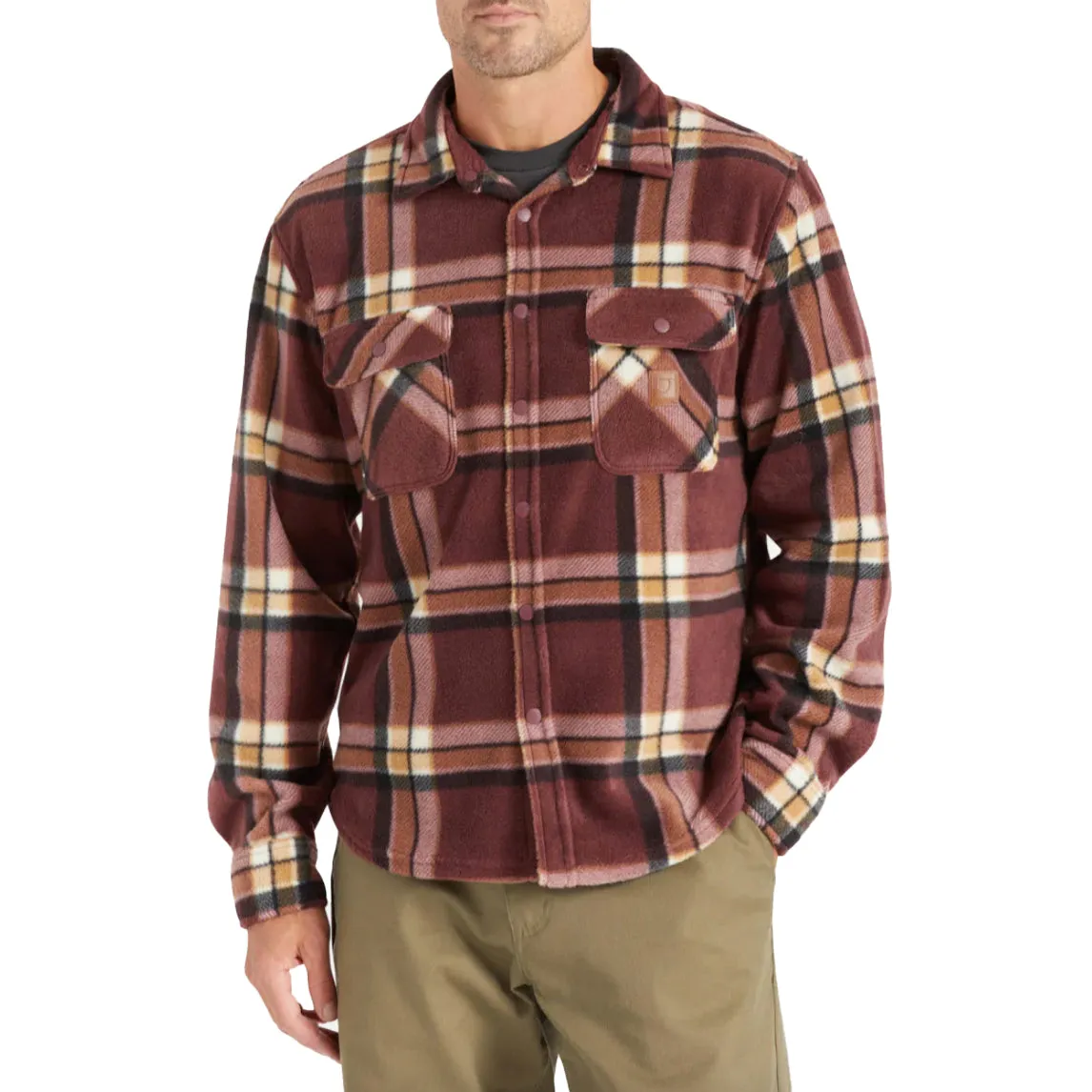 BOWERY L/S ARCTIC STRETCH FLEECE MAHOGANY PLAID