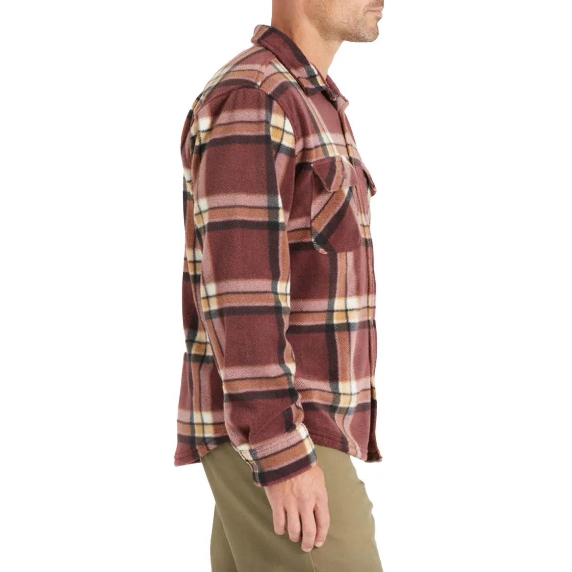 BOWERY L/S ARCTIC STRETCH FLEECE MAHOGANY PLAID