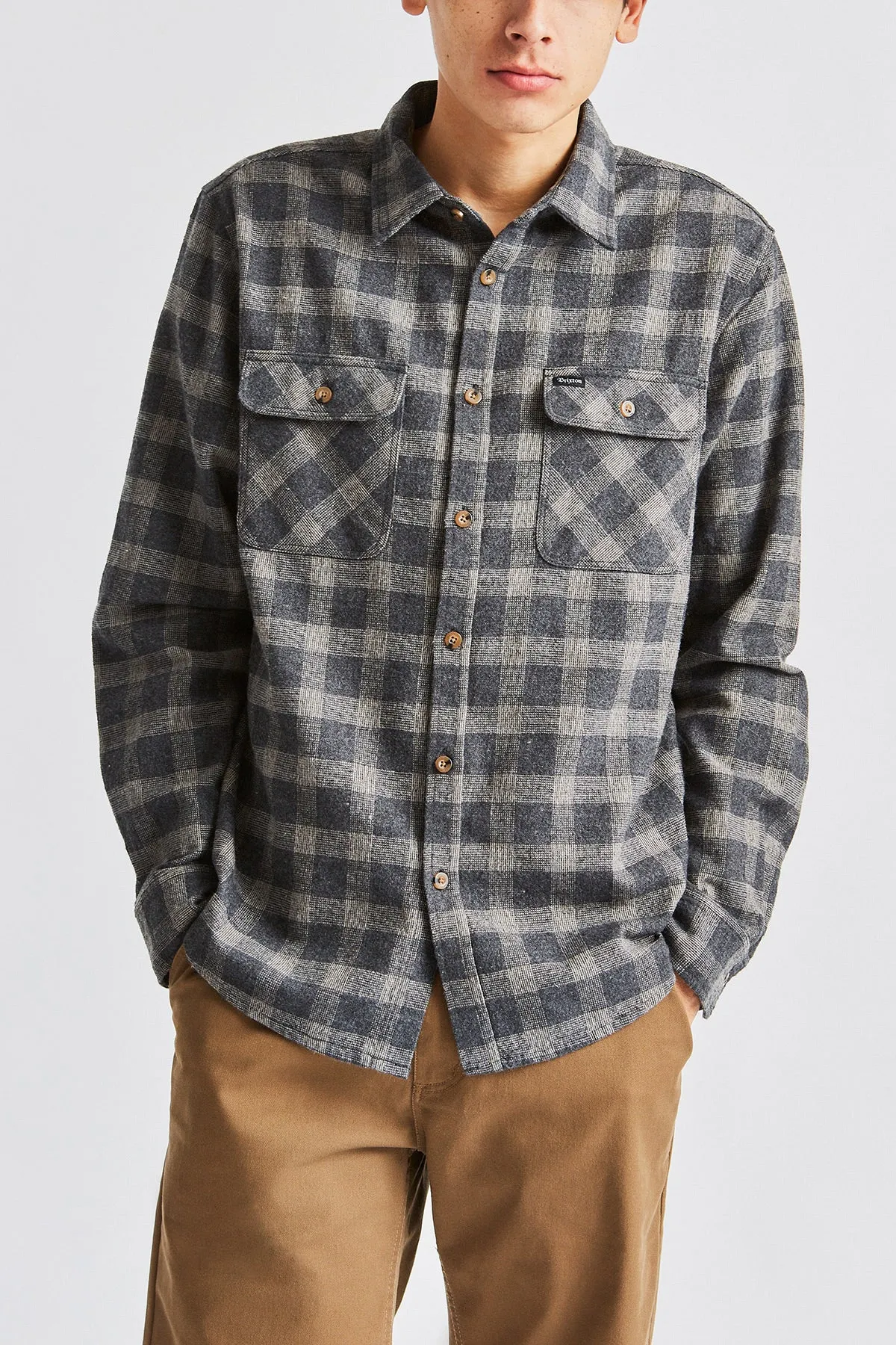 Bowery L/S Flannel - Black/Heather Grey