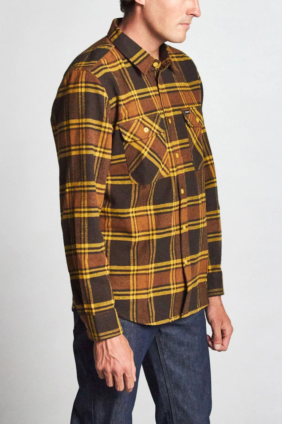 Bowery L/S Flannel - Brown/Gold