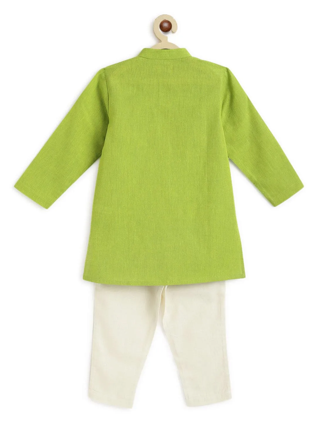 Boy Lion Kurta Pyjama Set - Green