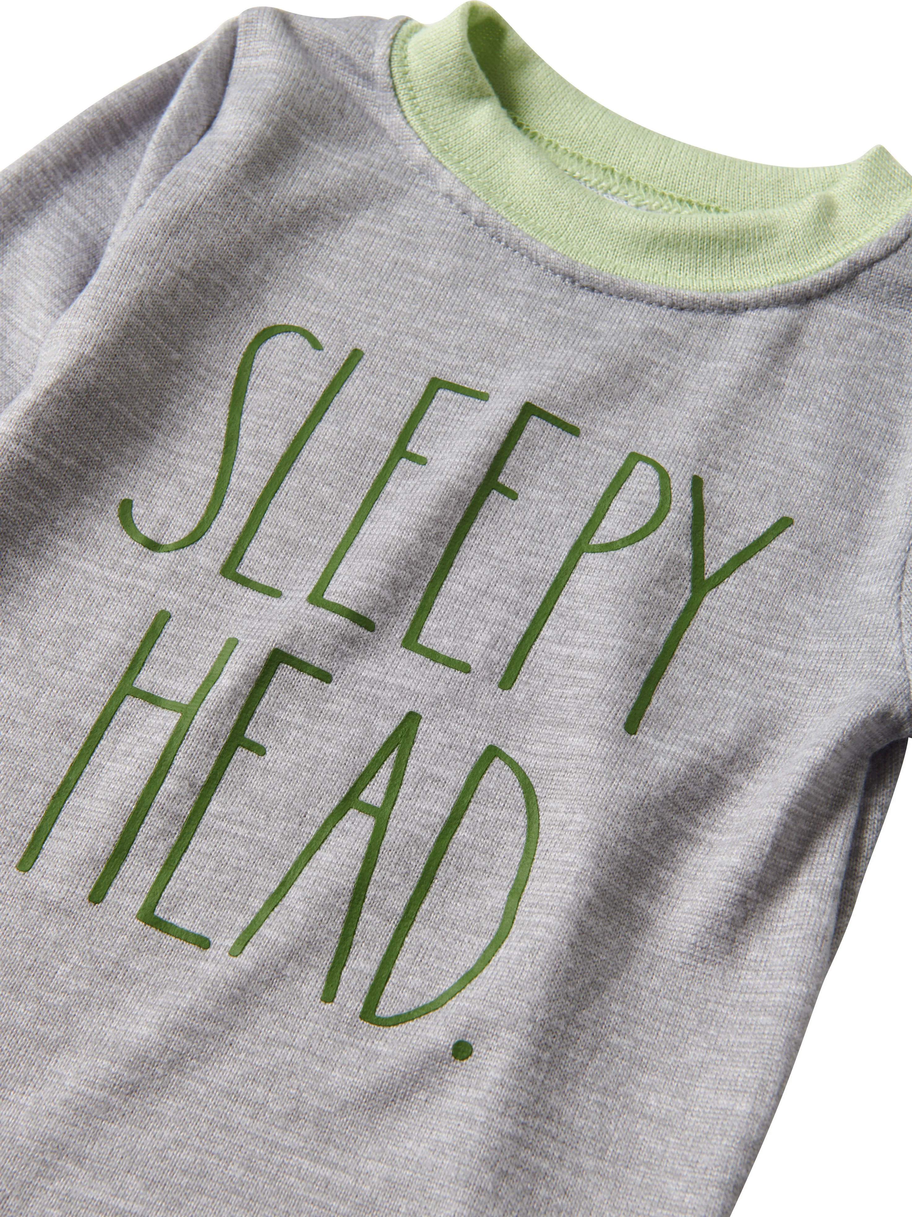 Boys' "SLEEPY HEAD" Long Sleeve Top and Joggers Pajama Set