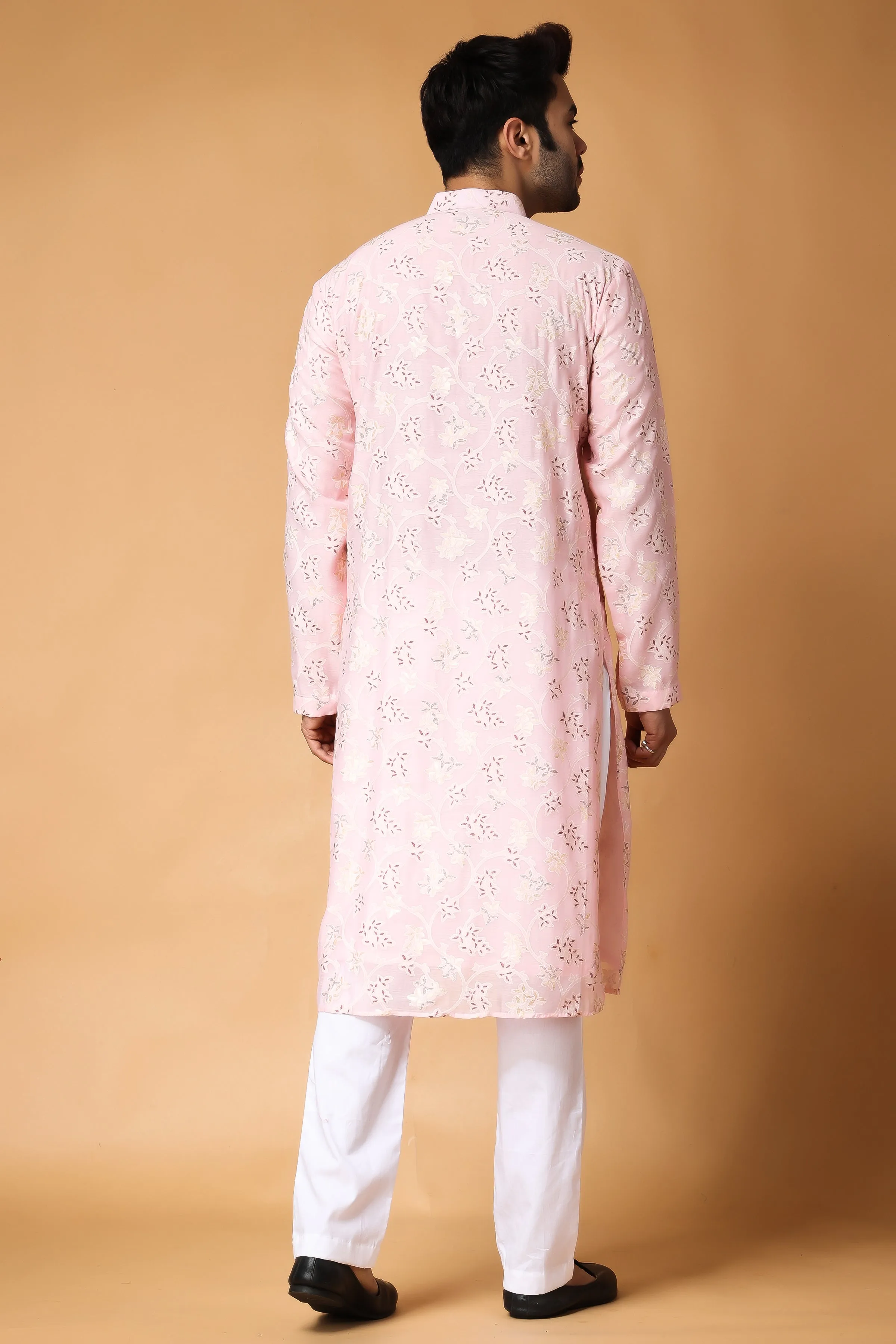 Breezy Pink Printed Kurta Pajama