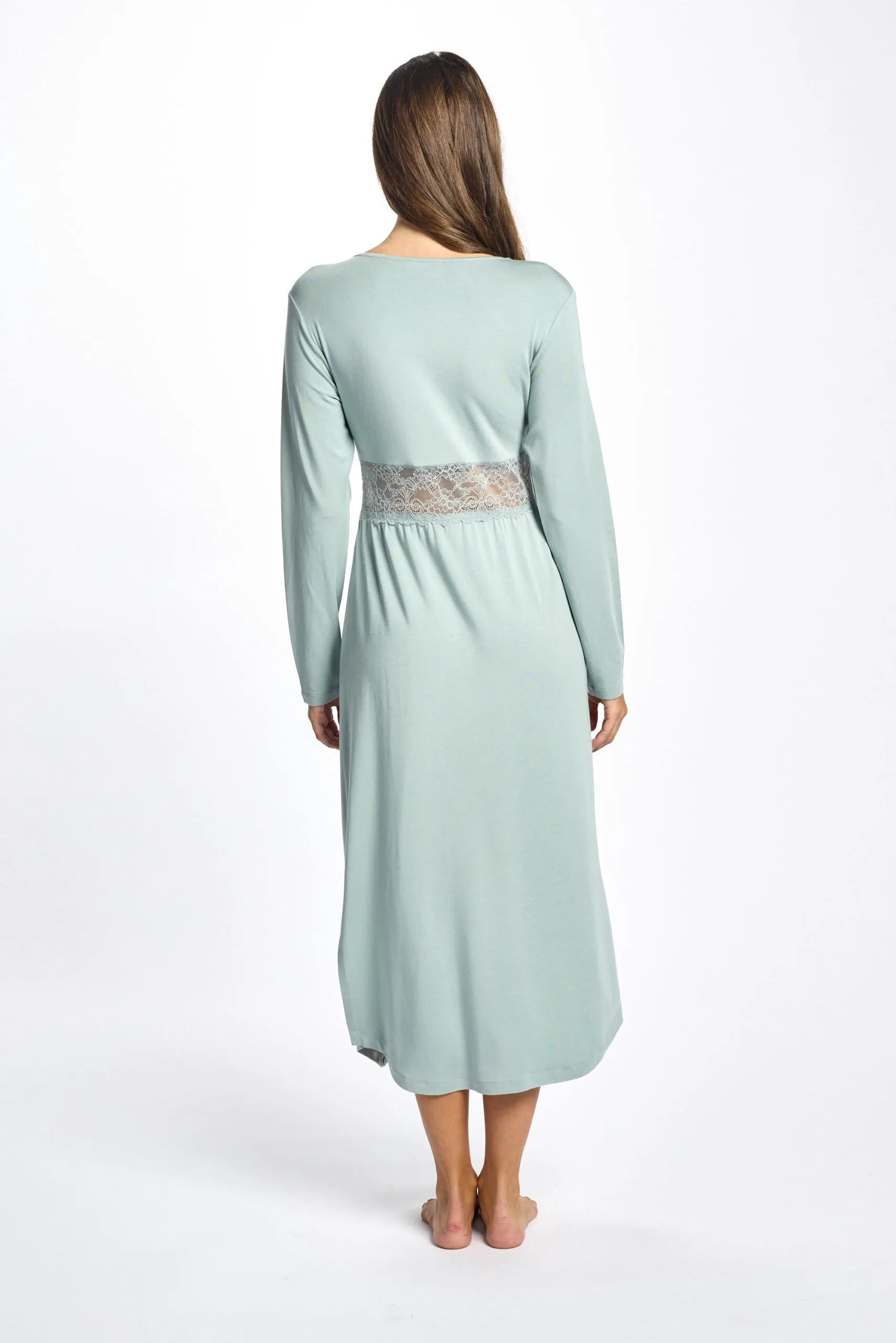 Butterfly Modal Long Sleeve Nightdress Tea