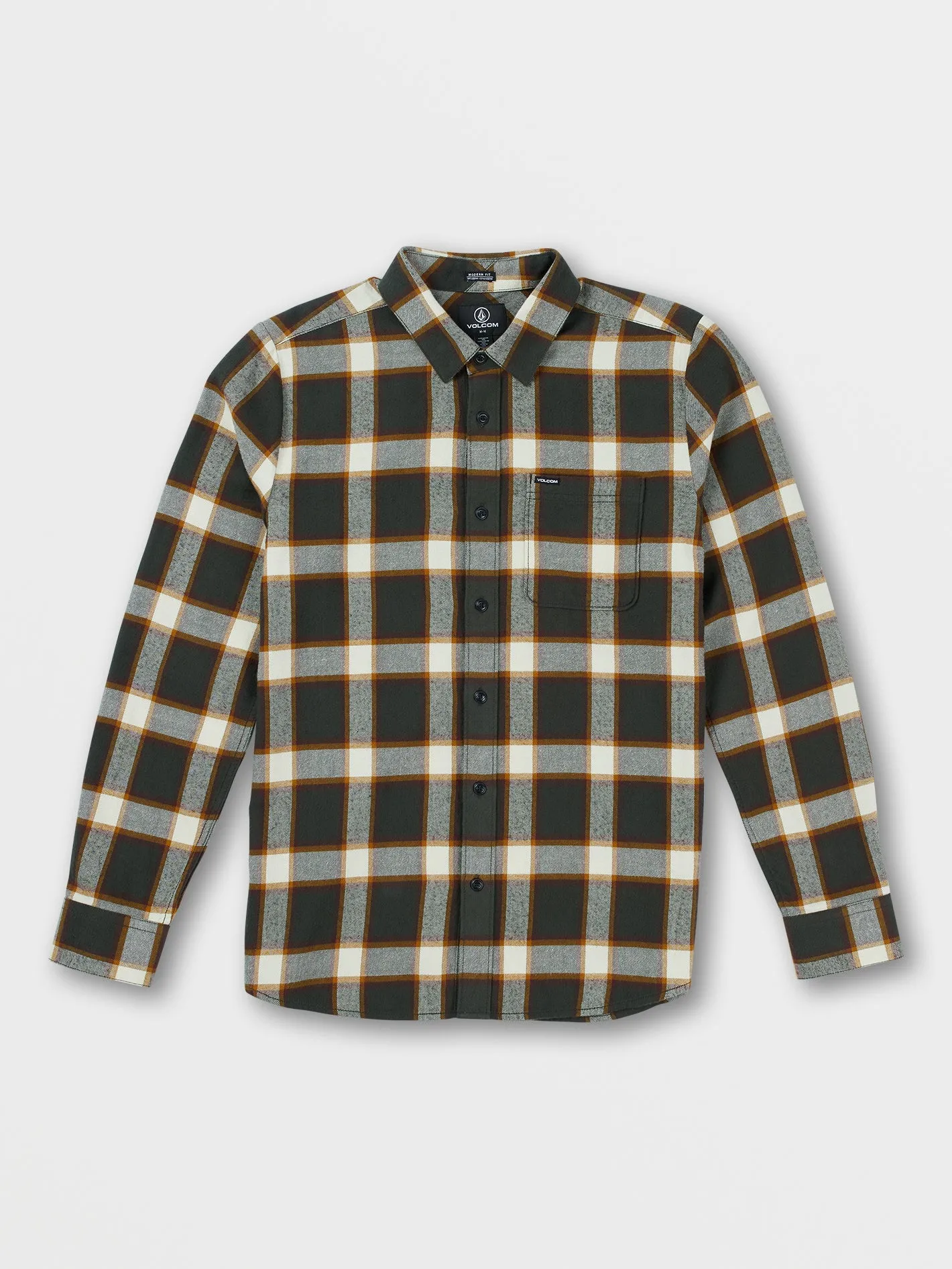 Caden Plaid Long Sleeve Flannel - Rinsed Black