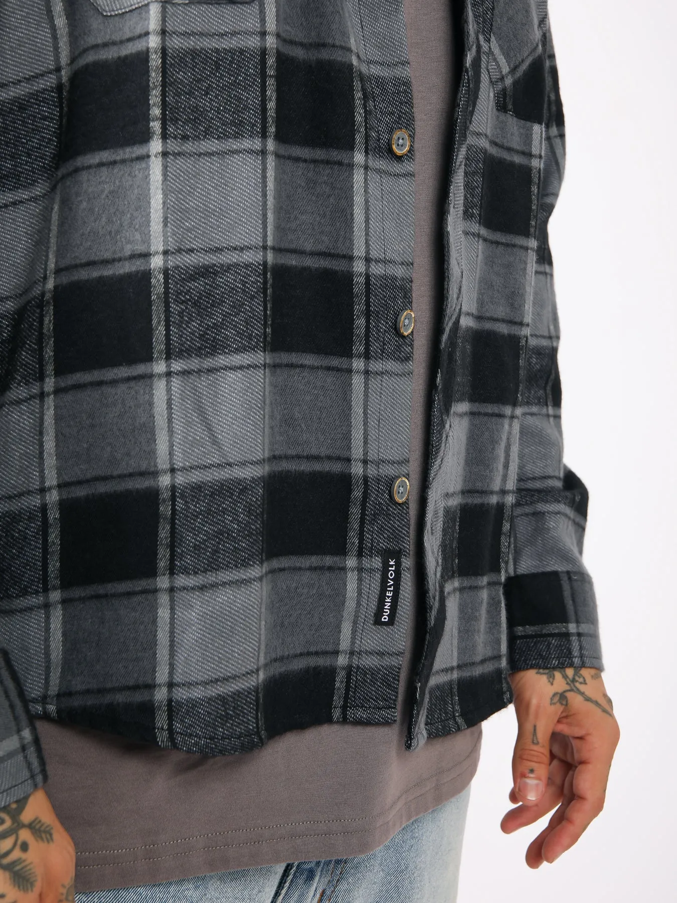 Camisa para Hombre DUNKELVOLK FLANNEL KURT FLANNEL BLK