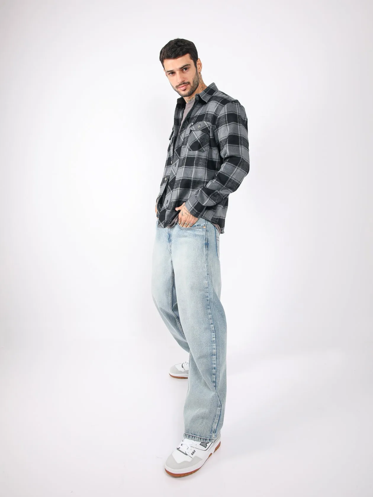 Camisa para Hombre DUNKELVOLK FLANNEL KURT FLANNEL BLK