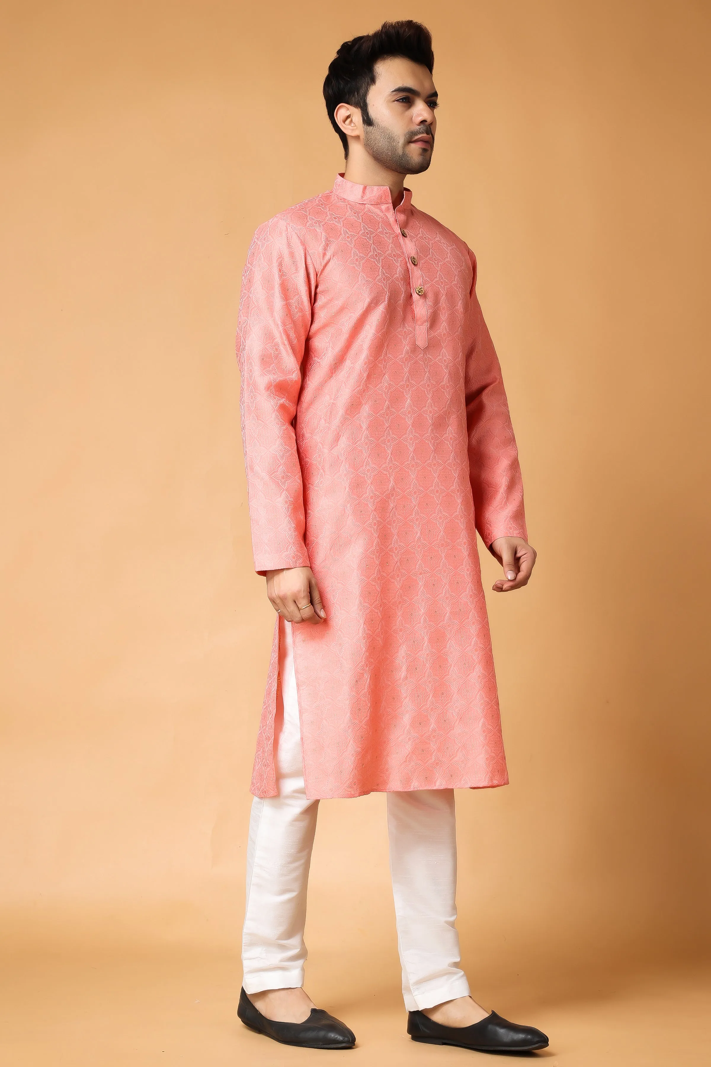 Candle Light Woven Kurta Pajama