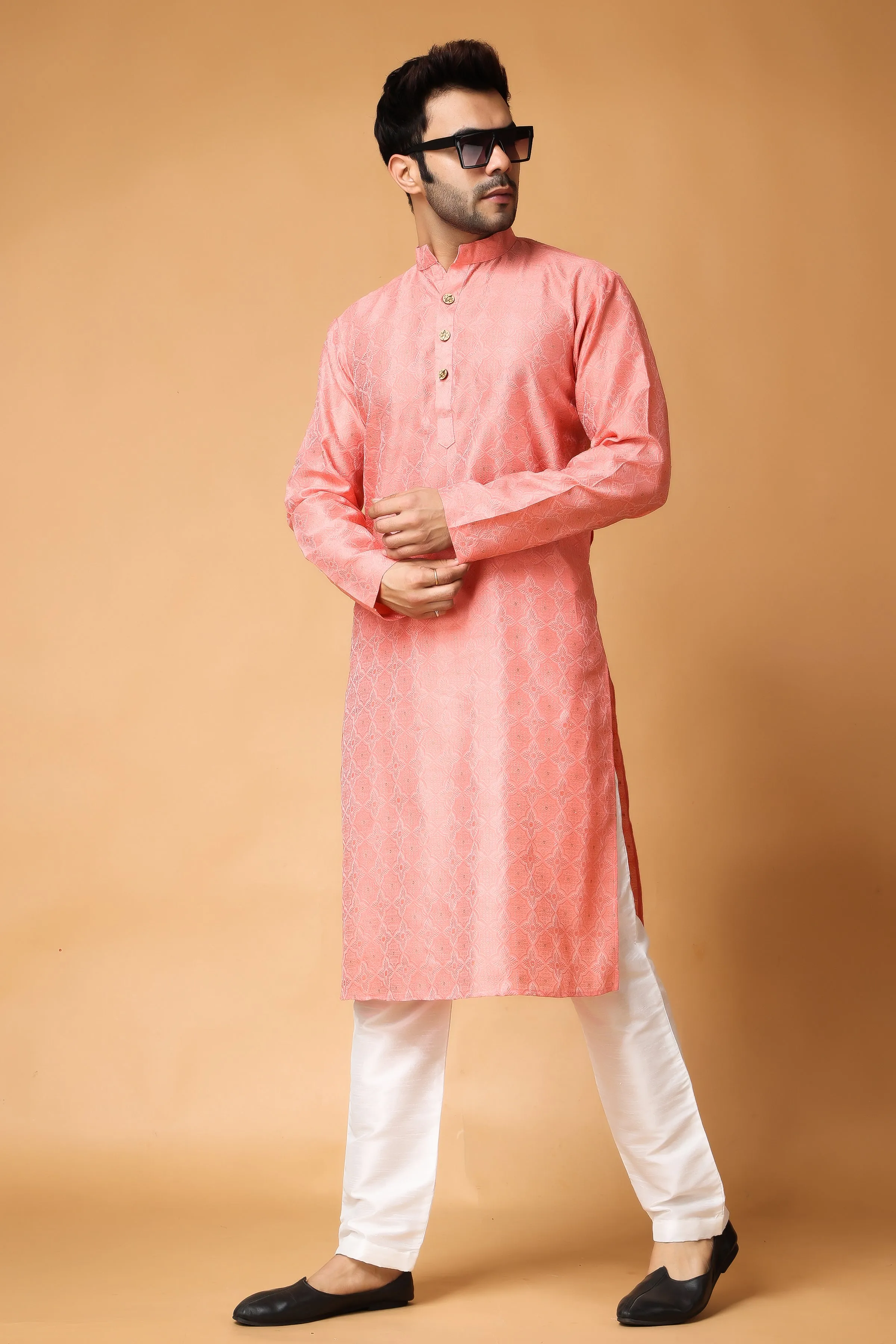 Candle Light Woven Kurta Pajama