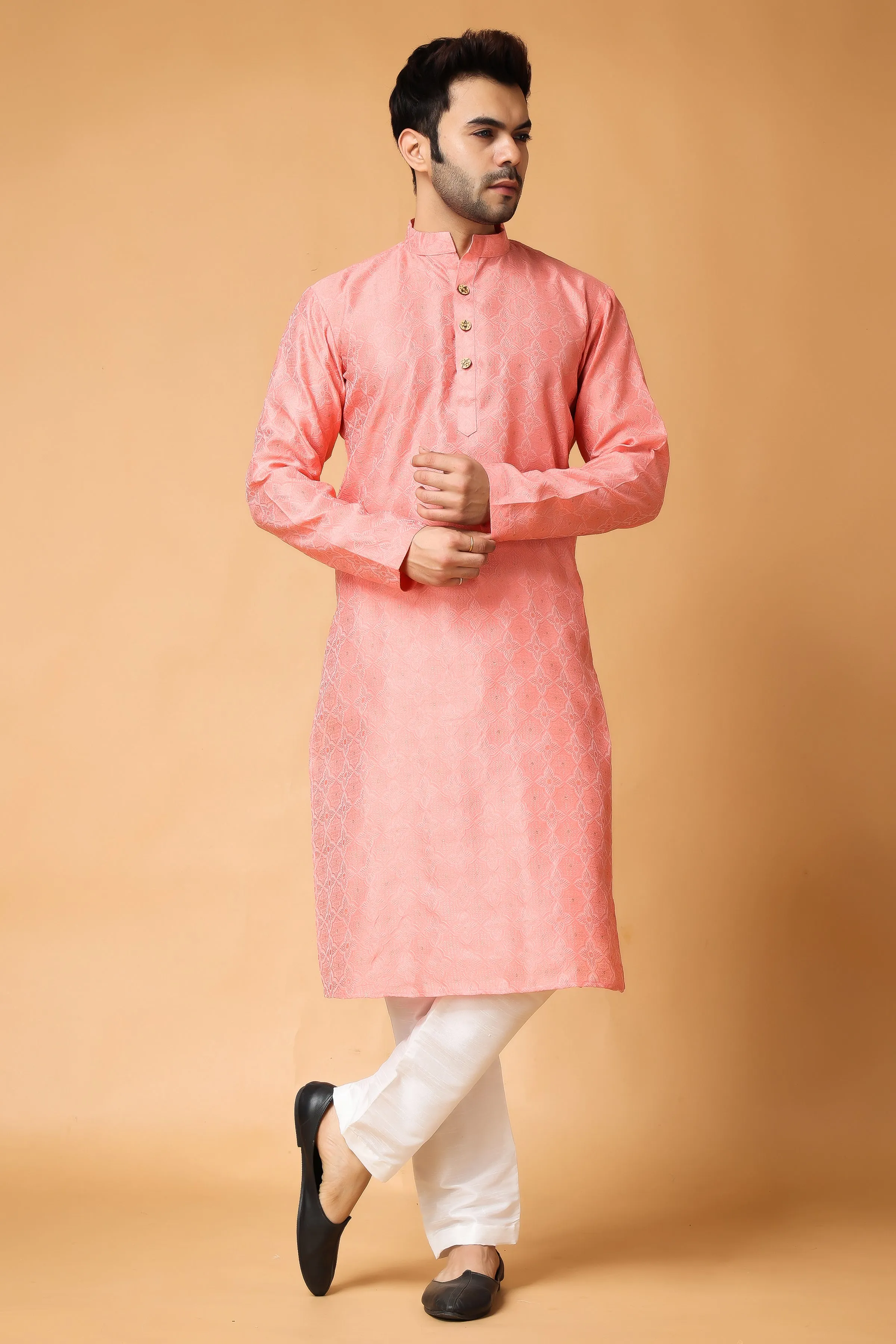 Candle Light Woven Kurta Pajama