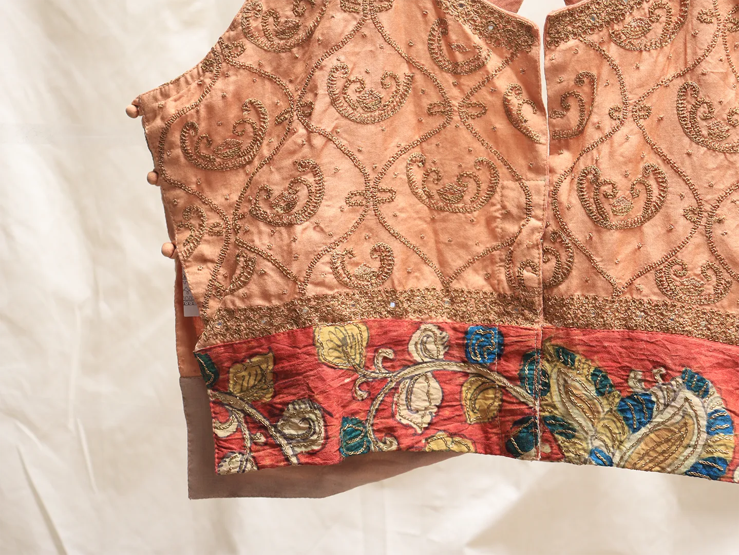 Cantaloupe orange Hand embroidery blouse