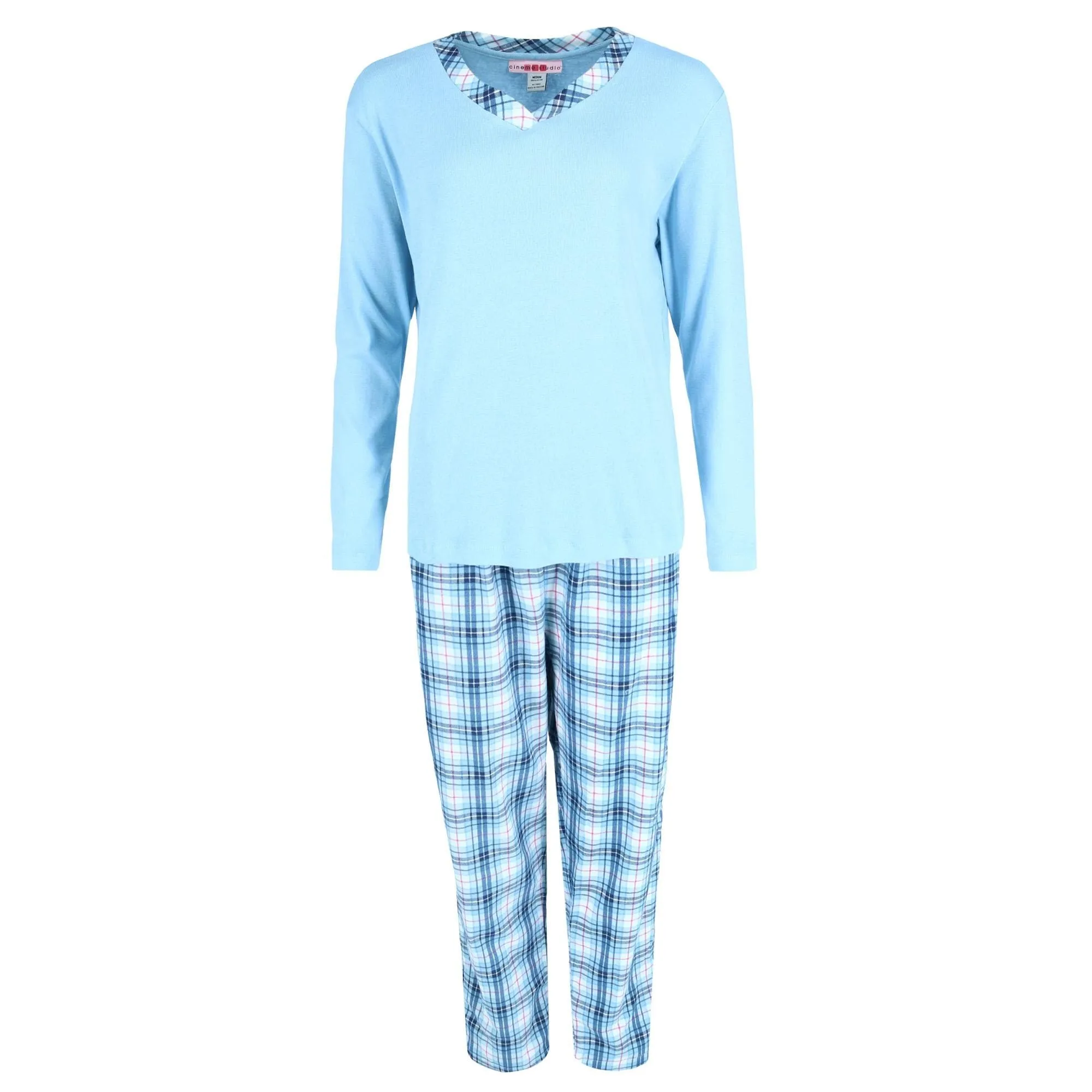 Cinema Studio Women's Long Flannel Pajama Set