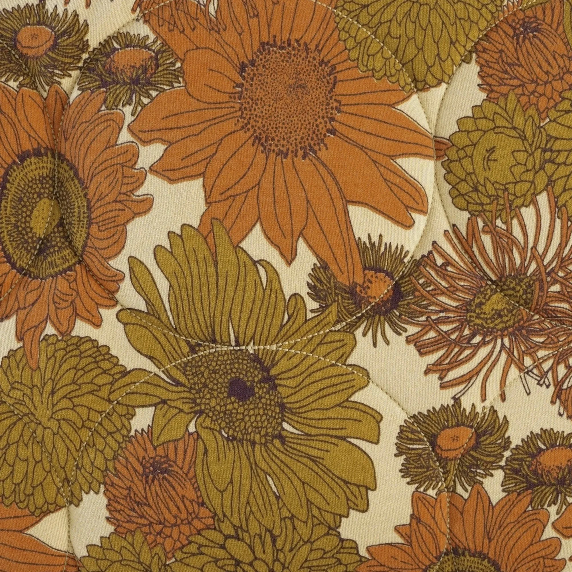 classic circle quilt | fall sunflowers | organic cotton interlock