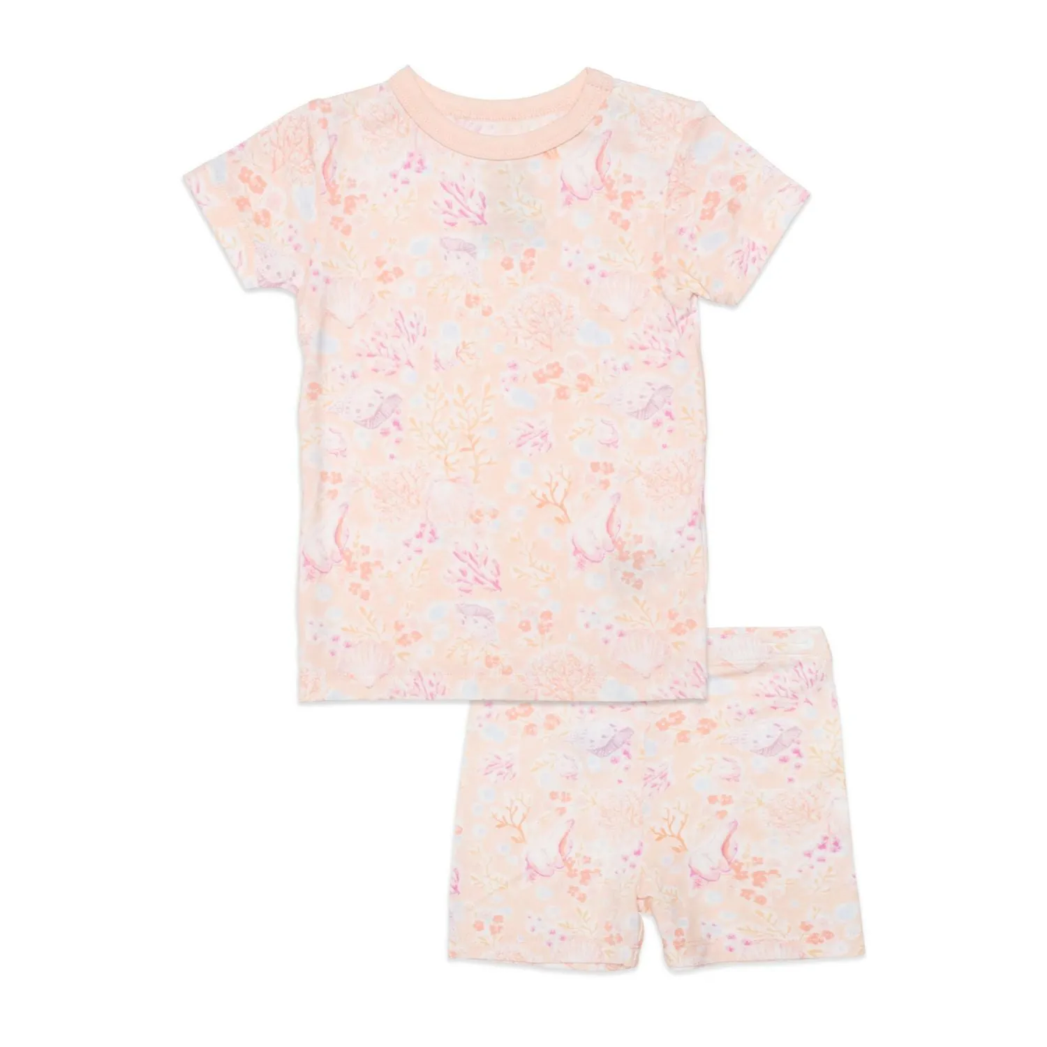 coral floral modal magnetic no drama pajama shortie set