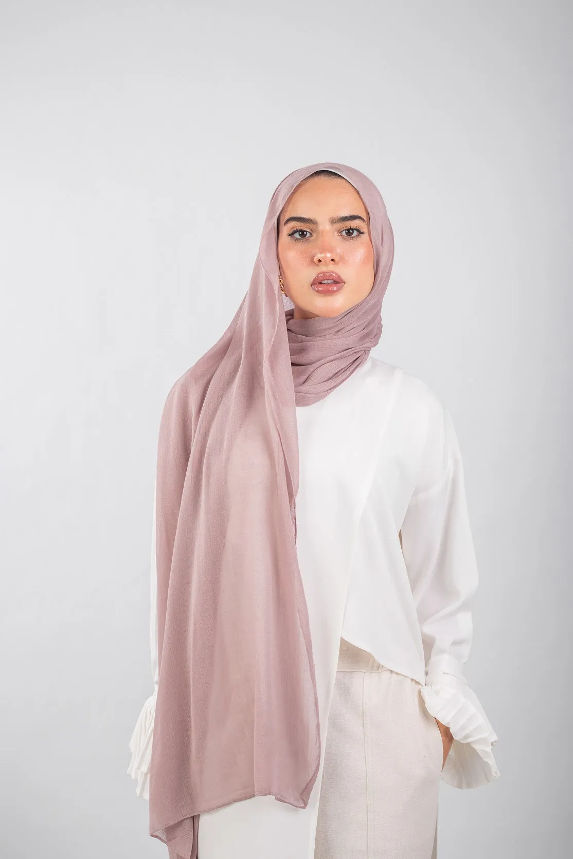 Crinkle Modal Hijab - Raspberry Glace