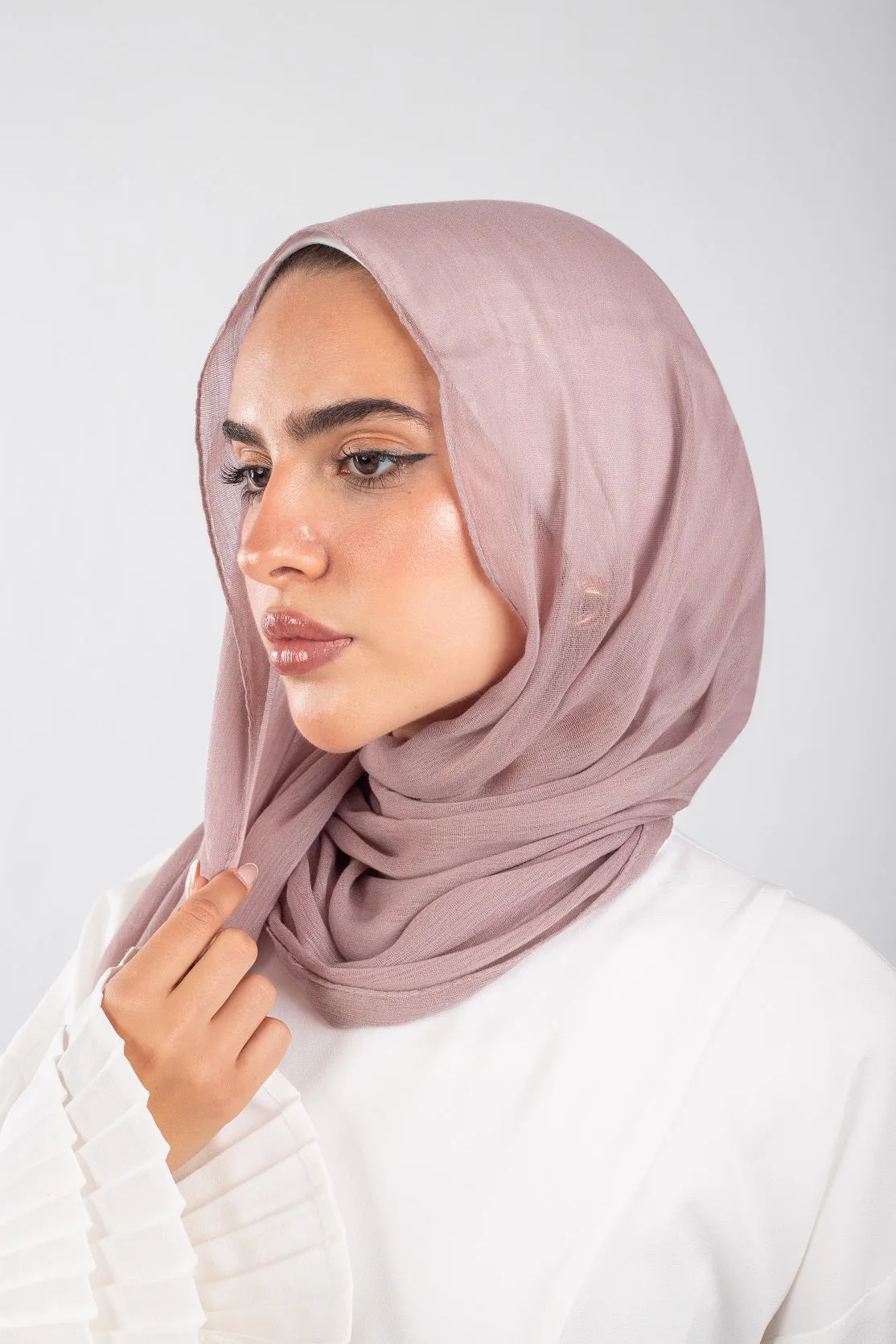 Crinkle Modal Hijab - Raspberry Glace