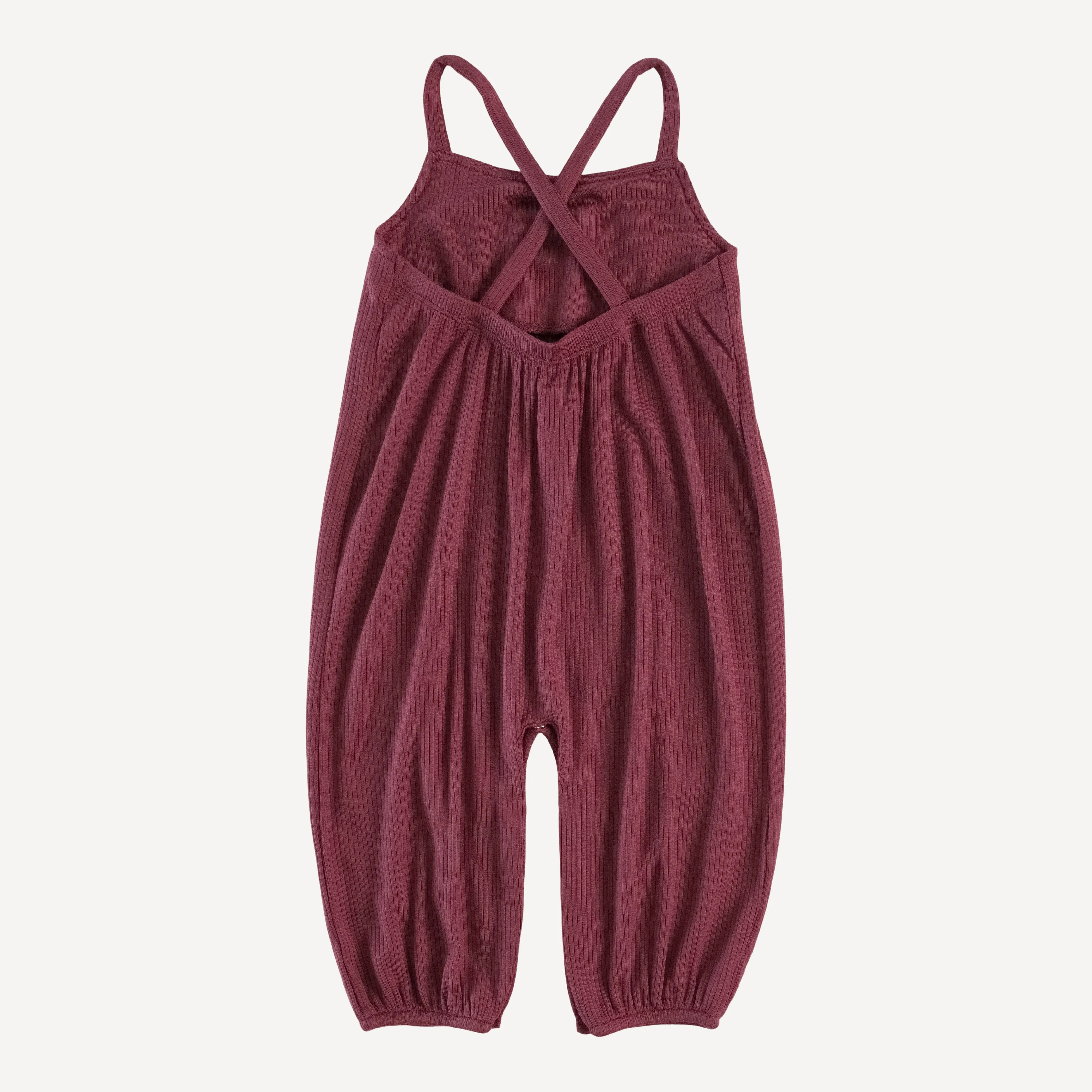 cross back spaghetti strap bubble jumpsuit | port | modal skinny rib