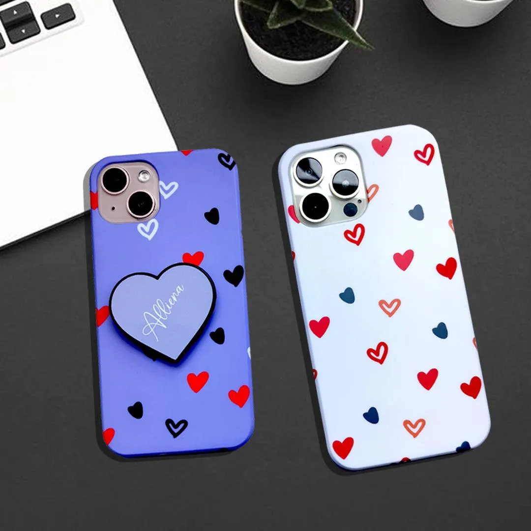 Customized Heart Design Phone Case Cover With Heart Holder