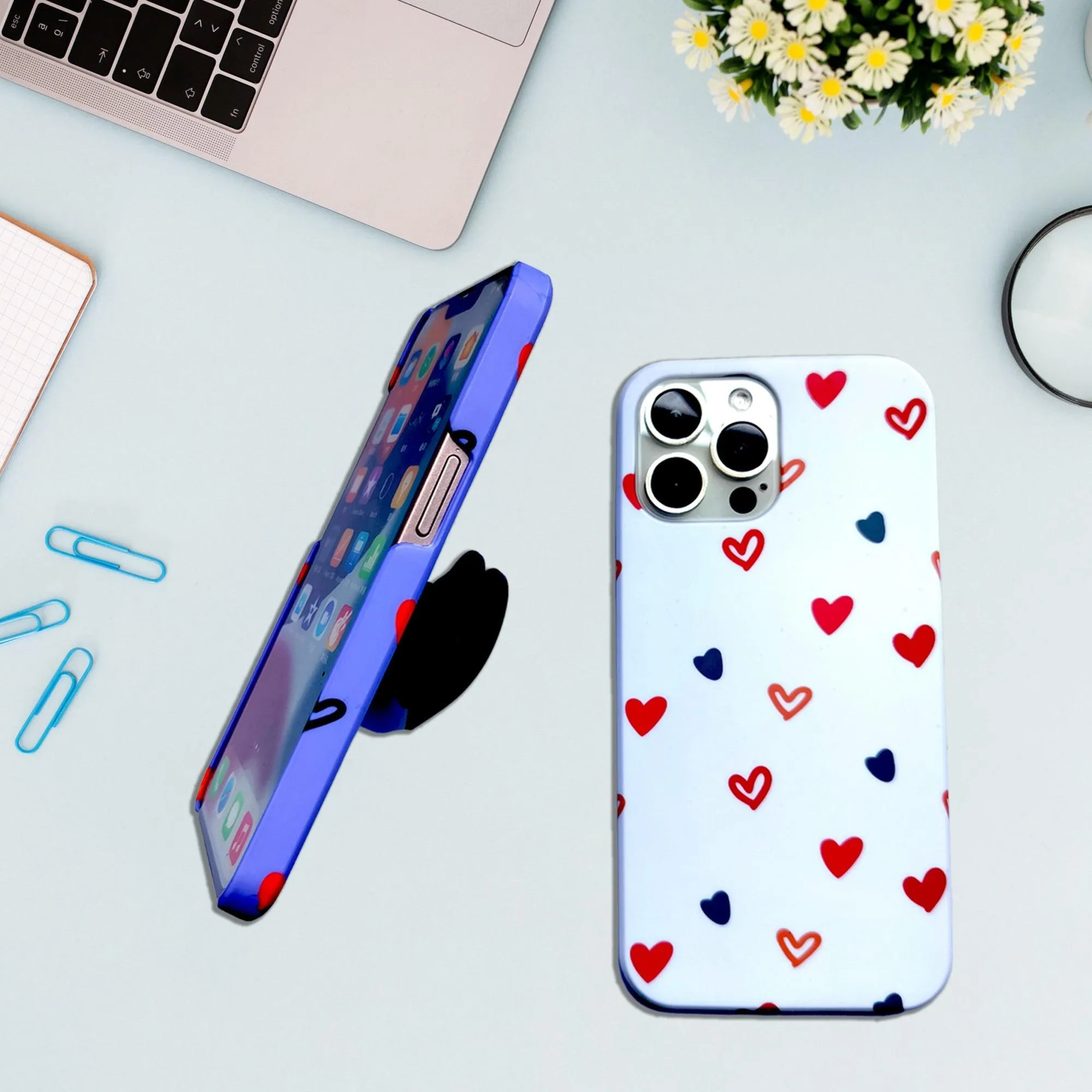 Customized Heart Design Phone Case Cover With Heart Holder