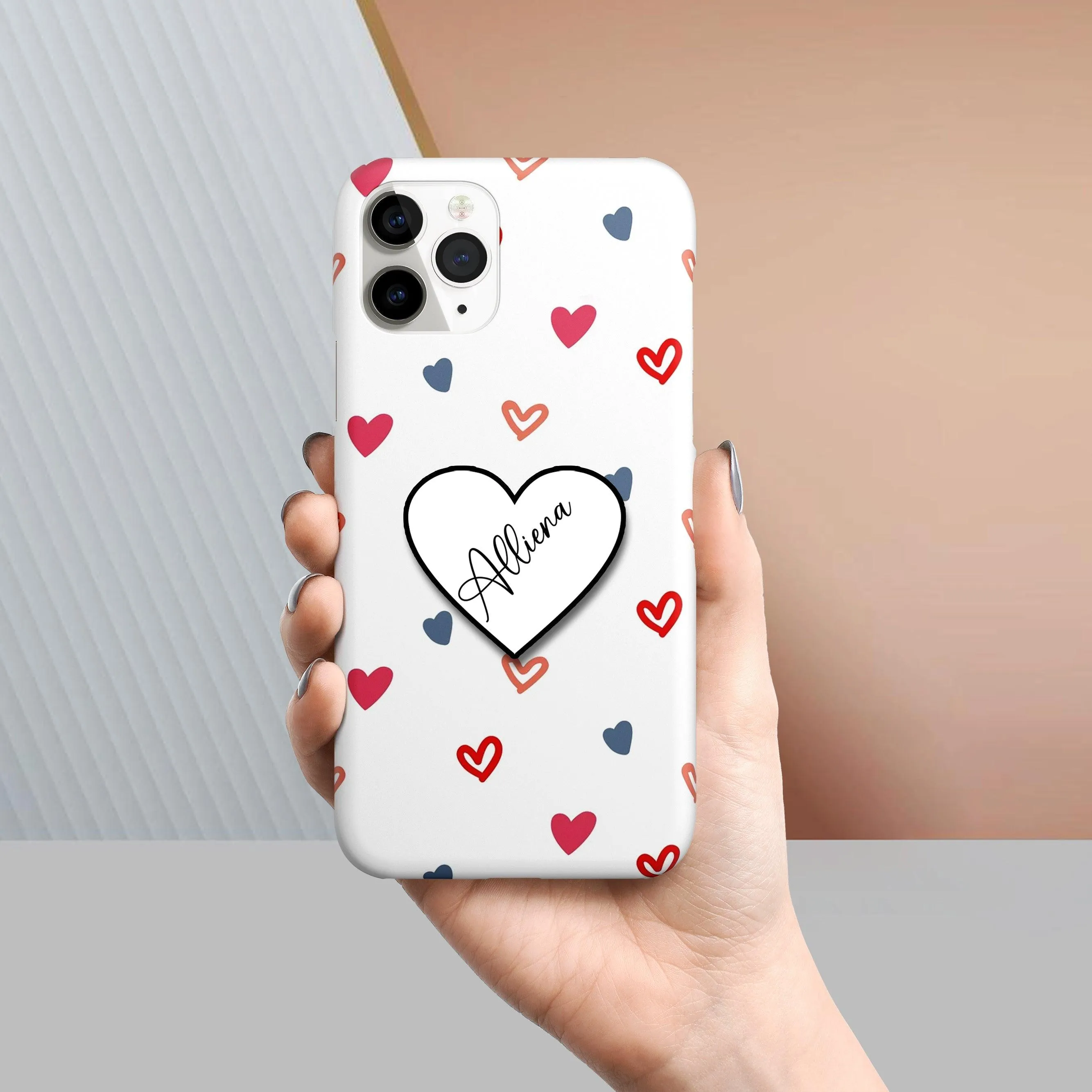 Customized Heart Design Phone Case Cover With Heart Holder