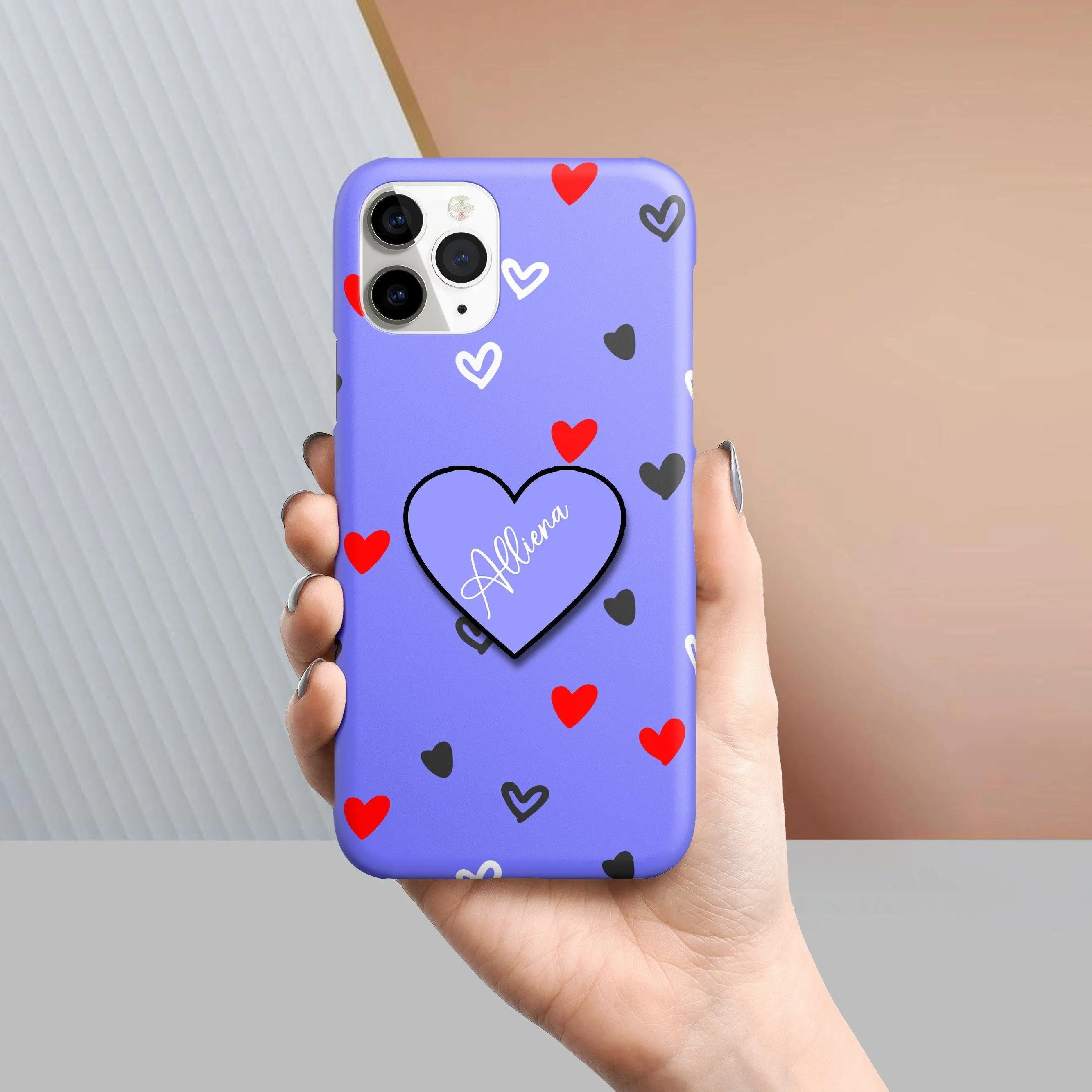 Customized Heart Design Phone Case Cover With Heart Holder