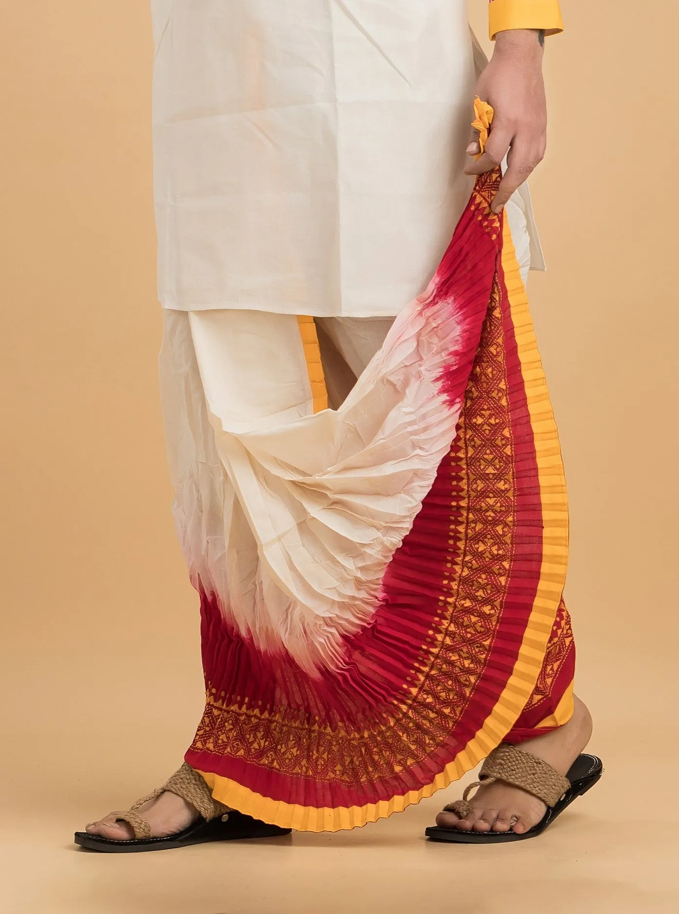 Designer Kantha Stitch Dhoti- Ready to wear