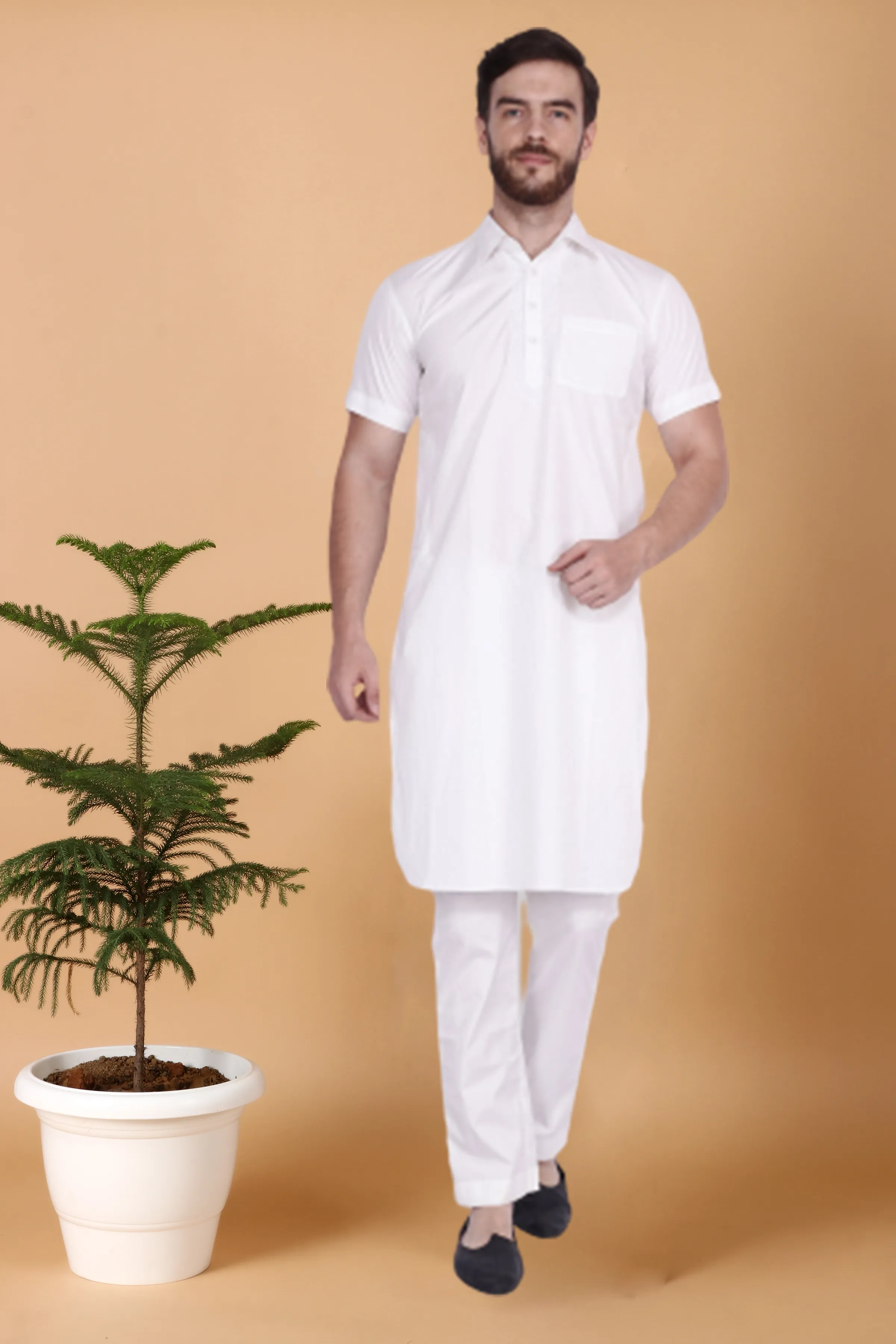 Detailed Cotton Kurta Pajama