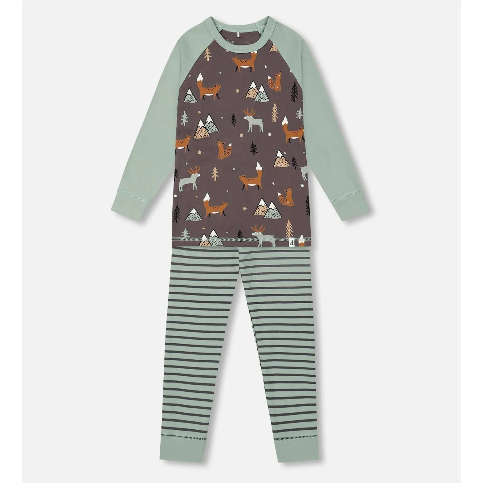 Deux Par Deux Organic Pajama Set - Woodland